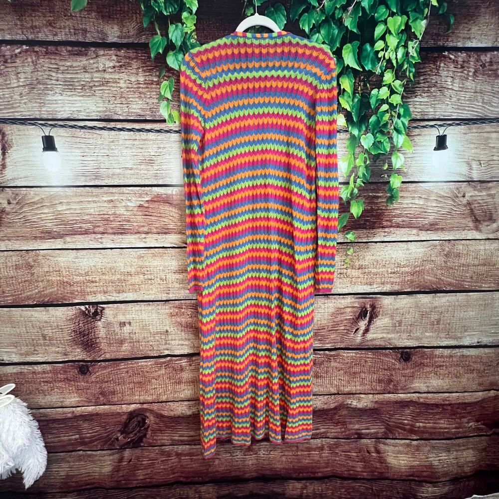 Show Me Your Mumu Jazmine Cardi Paradise Island Knit Rainbow Duster Coverup Med - Picture 6 of 7